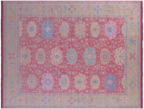 Pink Turkish Angora Oushak Handmade Wool Rug - Manhattan Rugs