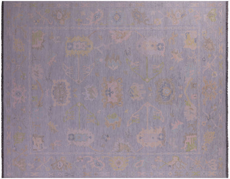 Silver Turkish Angora Oushak Handmade Wool Rug - Manhattan Rugs