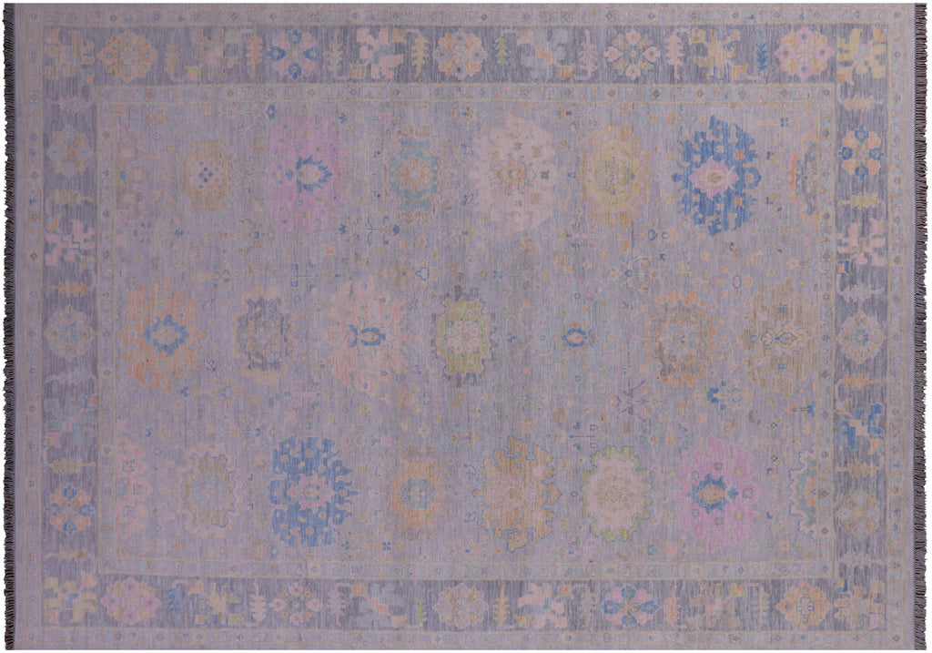Silver Turkish Angora Oushak Hand Knotted Rug - Manhattan Rugs