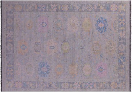 Silver Turkish Angora Oushak Hand Knotted Rug - Manhattan Rugs