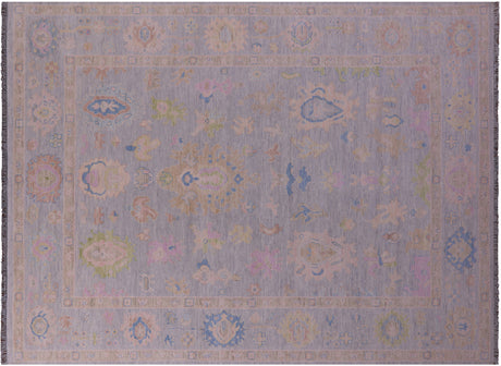 Silver Hand Knotted Turkish Angora Oushak Wool Rug - Manhattan Rugs