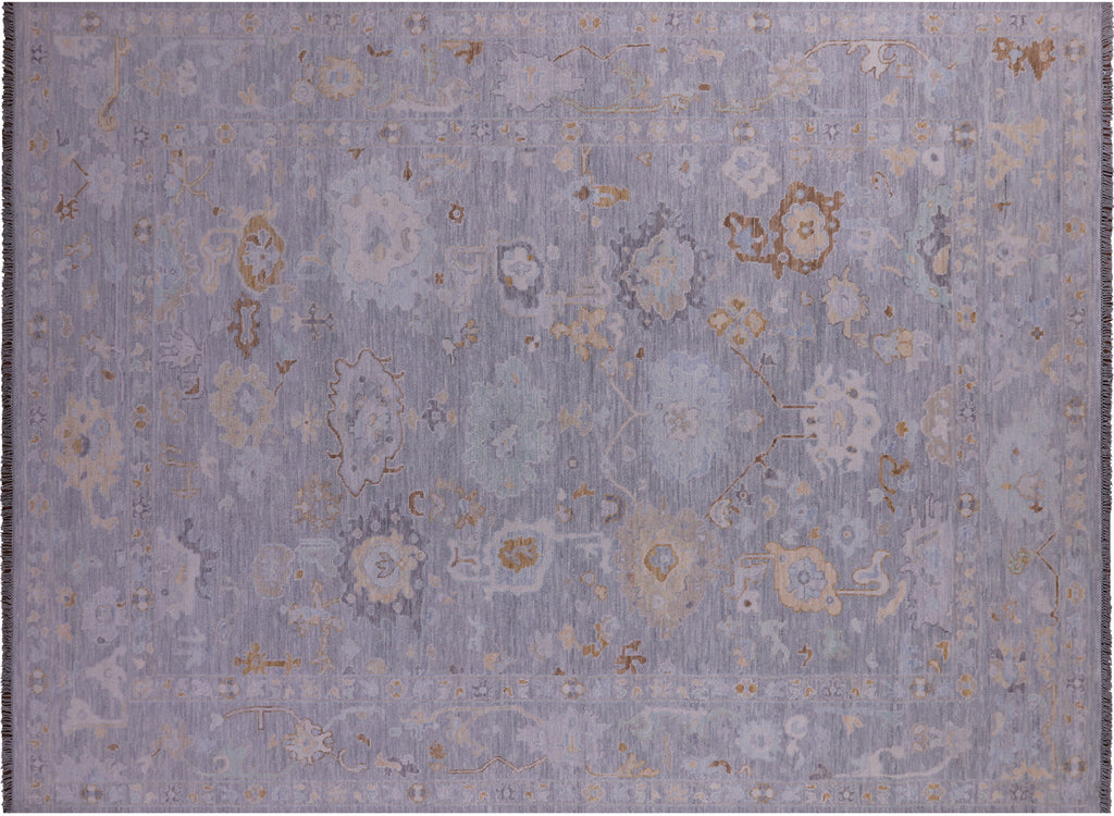 Silver Turkish Angora Oushak Hand-Knotted Rug - Manhattan Rugs