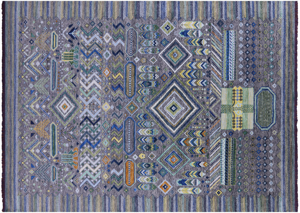 Grey Moroccan Hand-Knotted Wool Rug - Manhattan Rugs