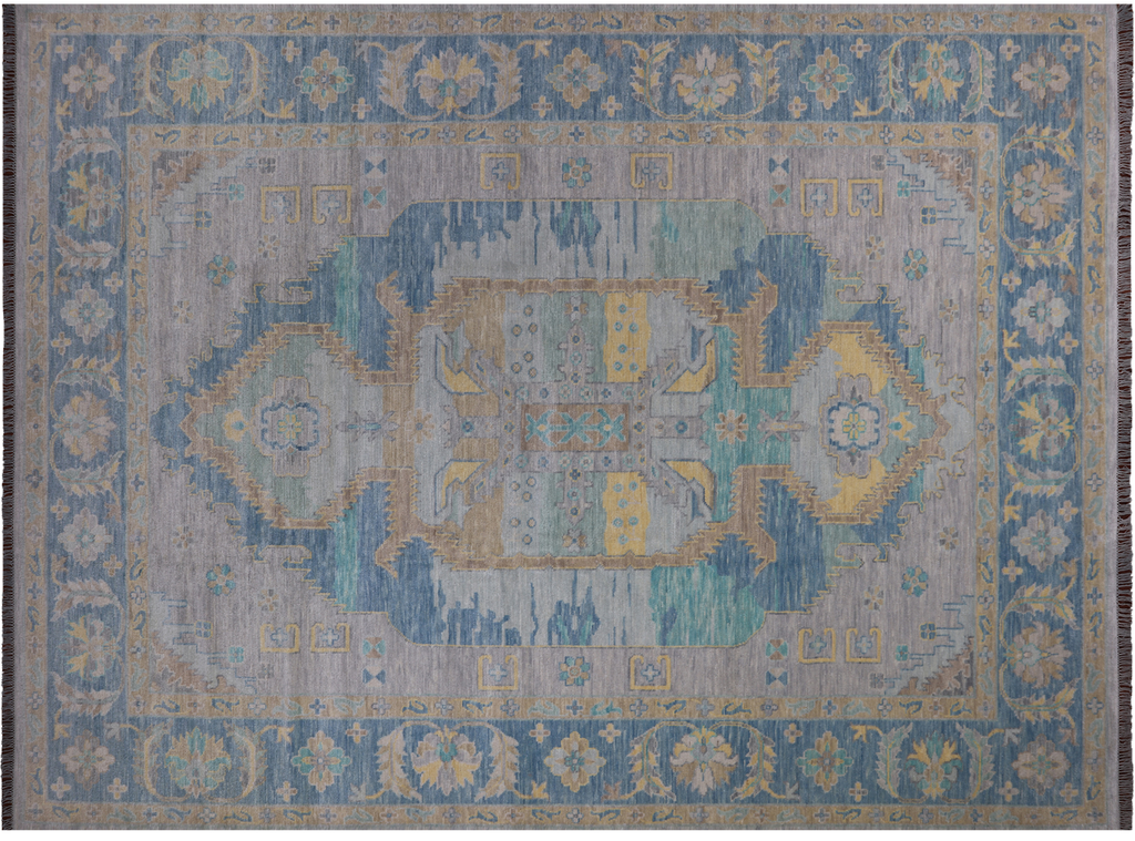 Grey 10' 3" X 14' 3" Persian Heriz Serapi Handmade Rug - Q22669
