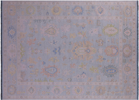 Blue Turkish Angora Oushak Handmade Rug - Manhattan Rugs