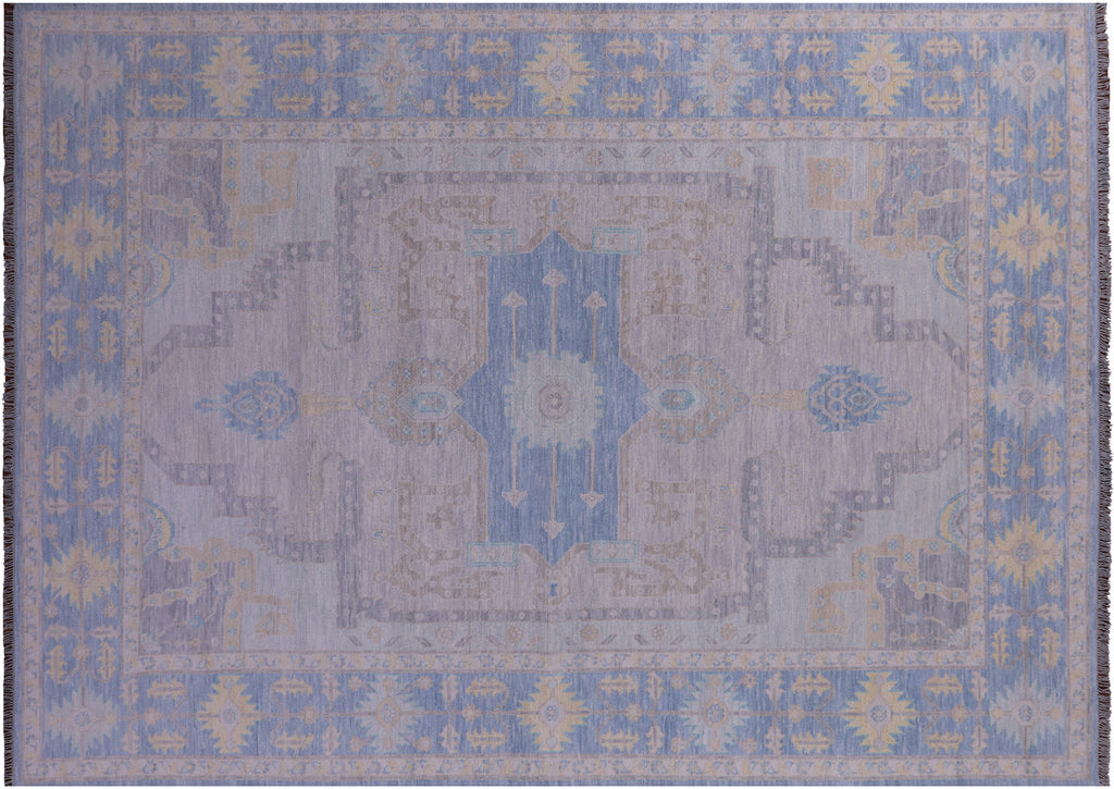Grey Persian Heriz Serapi Hand Knotted Wool Rug - Manhattan Rugs