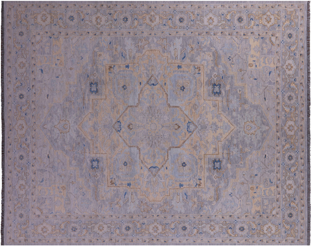 Silver Persian Heriz Serapi Hand Knotted Wool Rug - Manhattan Rugs