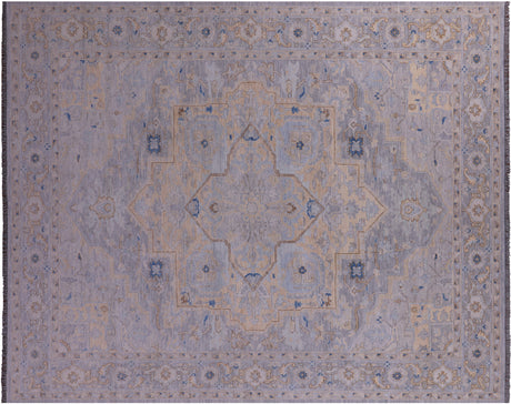 Silver Persian Heriz Serapi Hand Knotted Wool Rug - Manhattan Rugs
