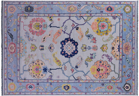 Grey Hand-Knotted Turkish Angora Oushak Rug - Manhattan Rugs