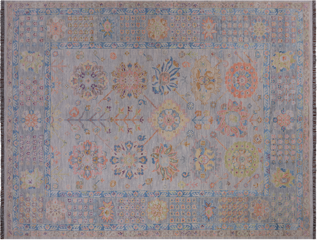 Silver Persian Heriz Serapi Handmade Wool Rug 9' 3" X 12' 2" - Q22689