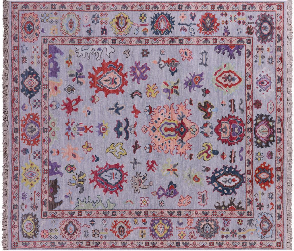 Grey Handmade Turkish Angora Oushak Wool On Wool Rug - Manhattan Rugs