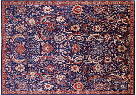 Persian Heriz Serapi Exotic Birds Handmade Wool Rug - Manhattan Rugs