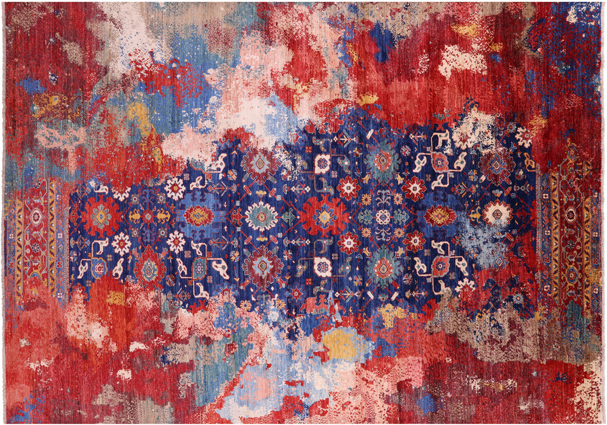 Transitional Persian Heriz Serapi Handmade Rug 9' 7