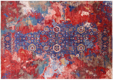 Transitional Persian Heriz Serapi Handmade Wool Rug - Manhattan Rugs