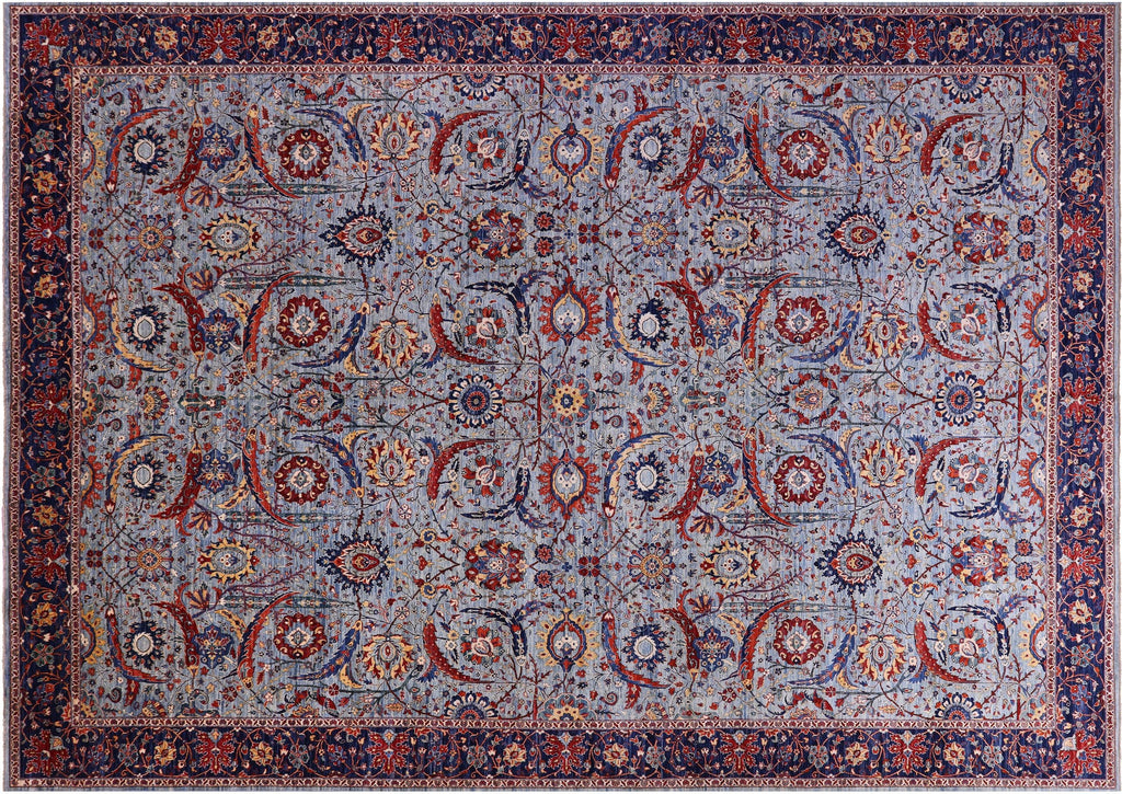 Persian Sickle Leaf Design Handmade Wool Rug - Manhattan Rugs