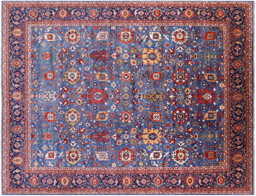 Blue Persian Heriz Serapi Handmade Wool Rug - Manhattan Rugs