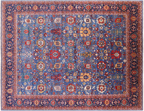 Blue Persian Heriz Serapi Handmade Wool Rug - Manhattan Rugs