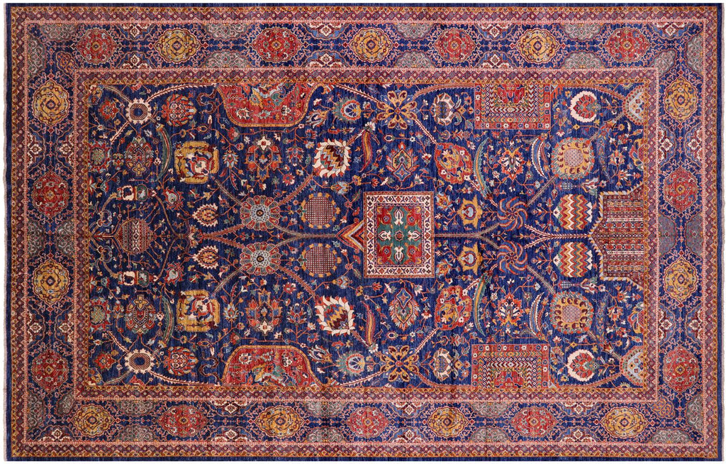 Blue Handmade Persian Heriz Serapi Wool Rug - Manhattan Rugs