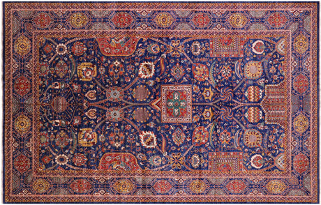 Blue Handmade Persian Heriz Serapi Wool Rug - Manhattan Rugs