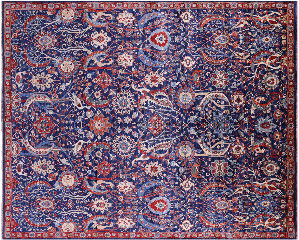 Persian Heriz Serapi Exotic Birds Handmade Rug - Manhattan Rugs