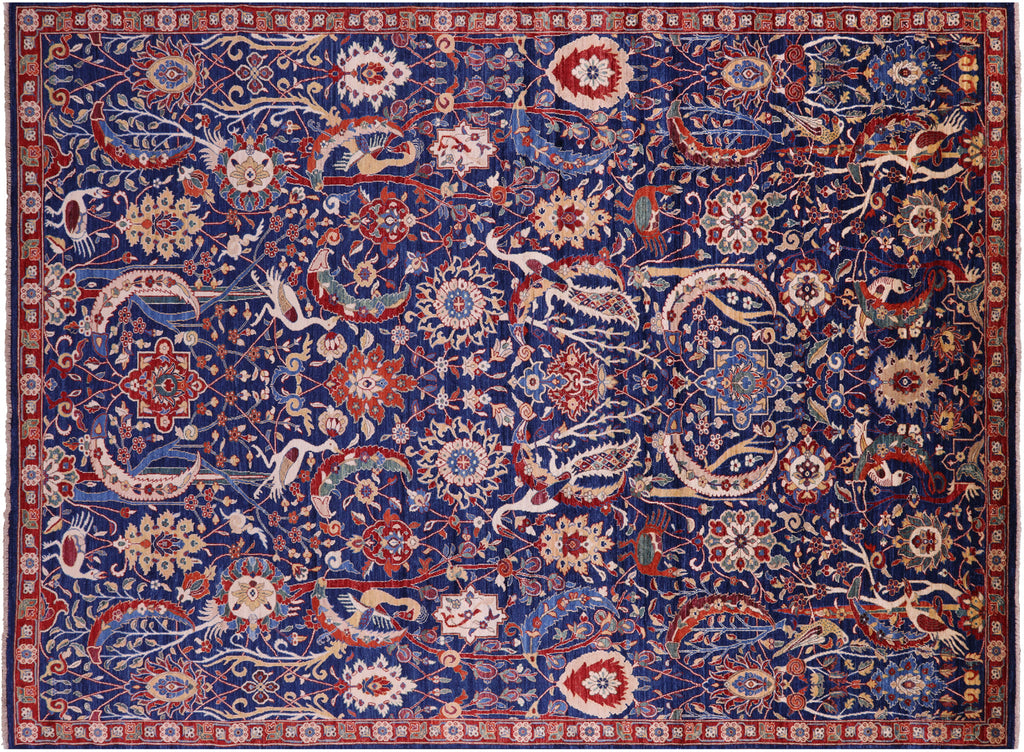 Persian Heriz Serapi Exotic Birds Handmade Rug - Manhattan Rugs