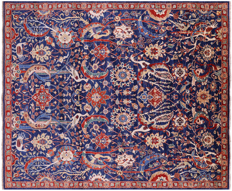 Persian Heriz Serapi Exotic Birds Handmade Rug - Manhattan Rugs