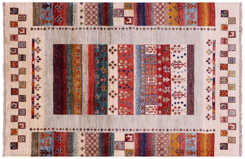 Tribal Persian Gabbeh Handmade Wool Rug - Manhattan Rugs