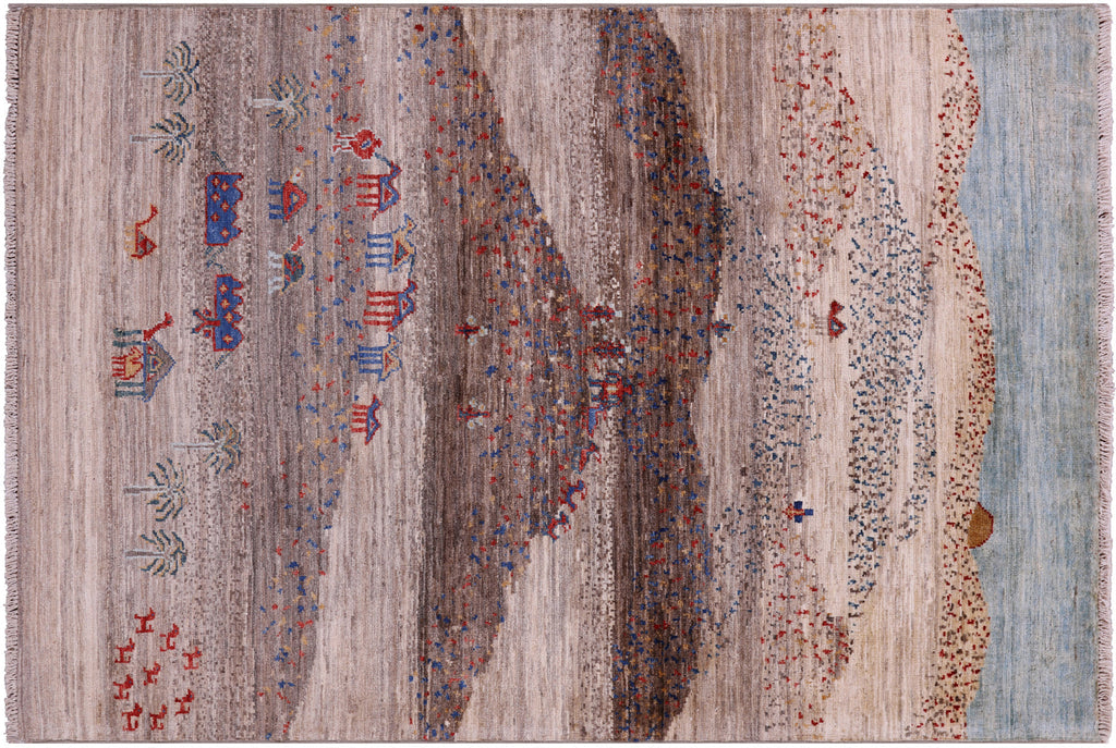 Tribal Persian Gabbeh Hand Knotted Wool Rug - Manhattan Rugs