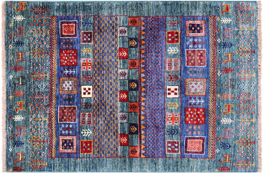 Tribal Persian Gabbeh Hand Knotted Rug - Manhattan Rugs