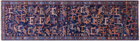 Runner Persian Heriz Serapi Hand-Knotted Wool Rug - Manhattan Rugs