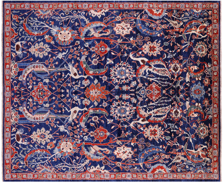 Persian Heriz Serapi Exotic Birds Handmade Rug - Manhattan Rugs