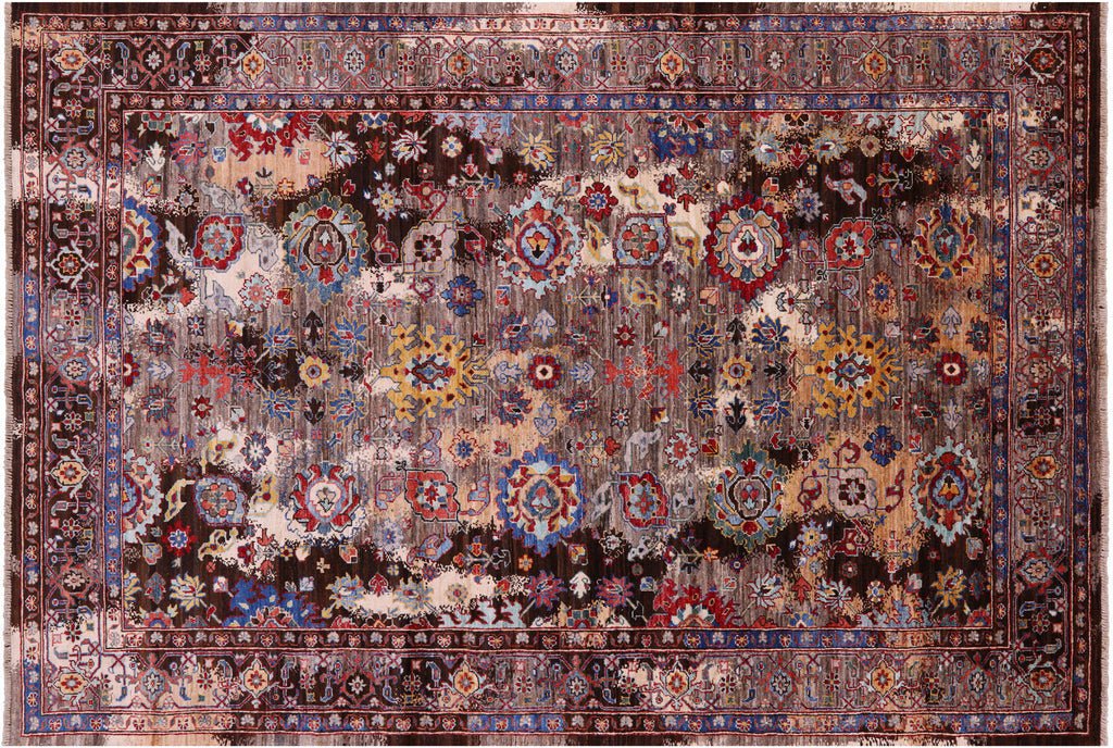 Transitional Persian Heriz Serapi Handmade Rug - Manhattan Rugs
