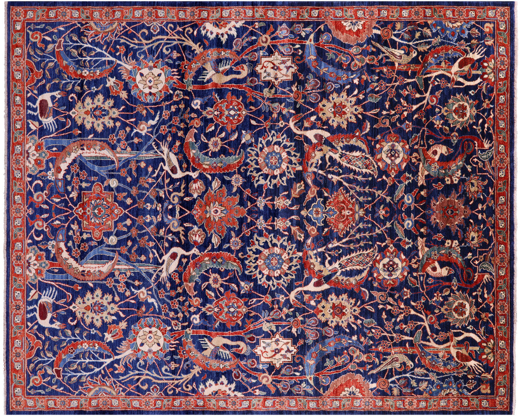 Persian Heriz Serapi Exotic Birds Hand Knotted Rug - Manhattan Rugs