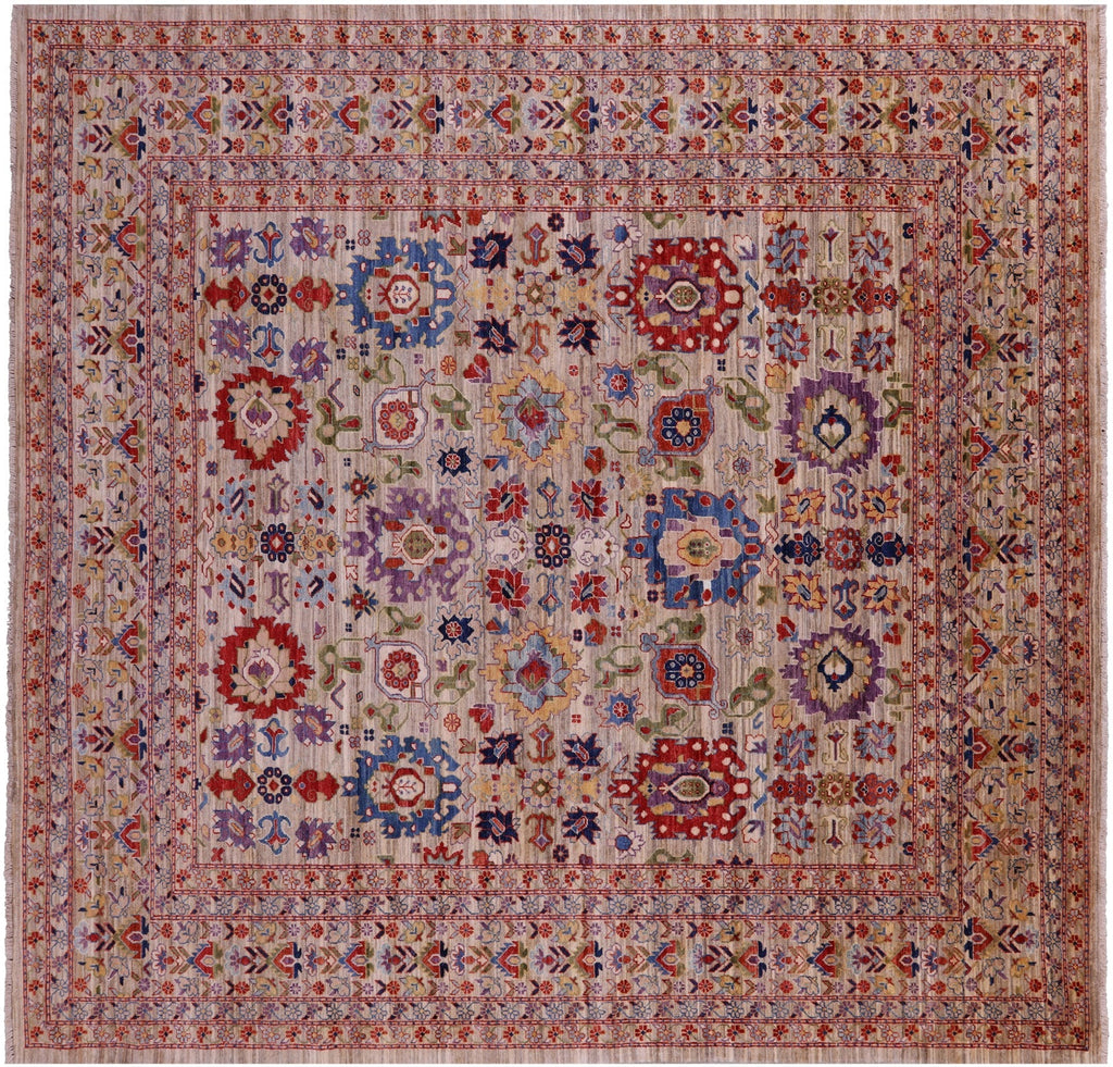 Square Persian Heriz Serapi Hand-Knotted Rug - Manhattan Rugs