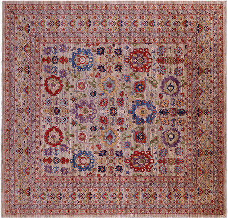 Square Persian Heriz Serapi Hand-Knotted Rug - Manhattan Rugs