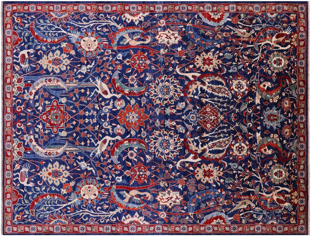 Persian Heriz Serapi Exotic Birds Hand-Knotted Rug - Manhattan Rugs