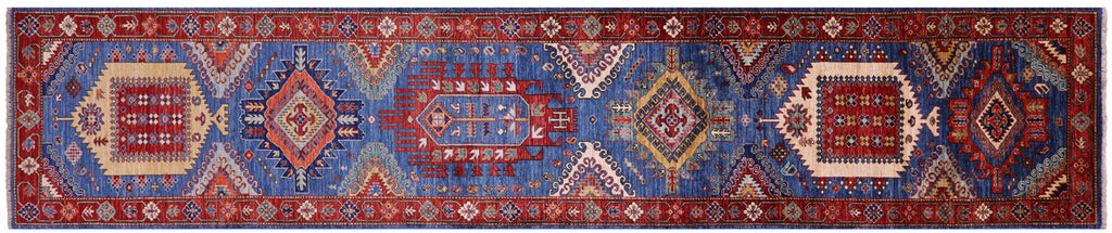 Persian Heriz Serapi Handmade Wool Runner Rug - Manhattan Rugs