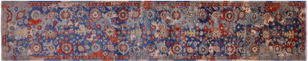 Runner Transitional Persian Heriz Serapi Handmade Rug - Manhattan Rugs