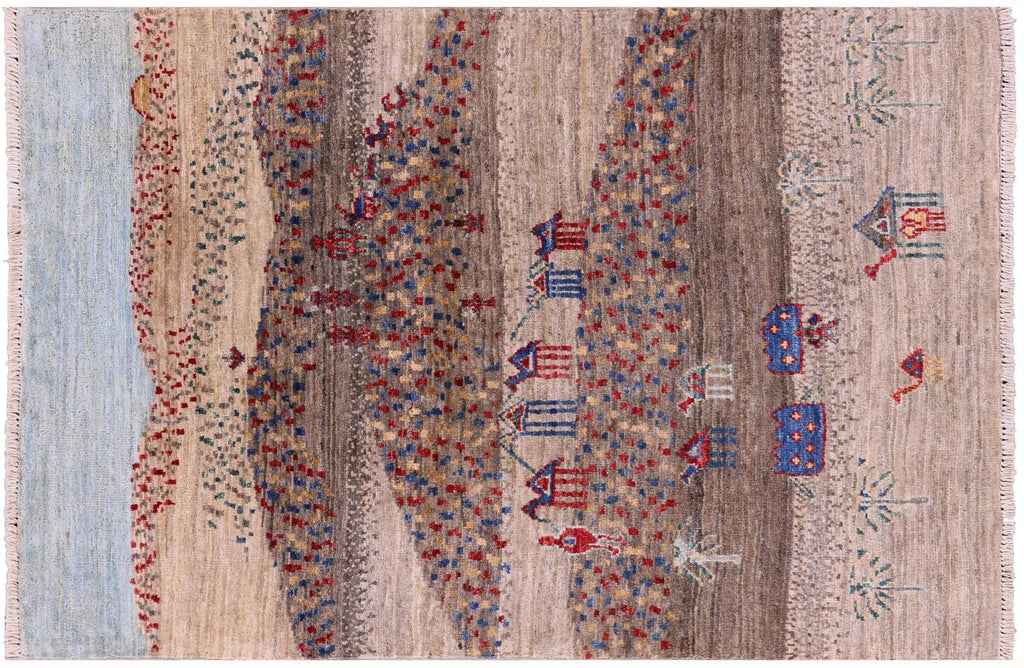 Persian Gabbeh Tribal Hand Knotted Rug - Manhattan Rugs