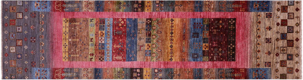 Runner Persian Gabbeh Tribal Hand-Knotted Wool Rug - Manhattan Rugs