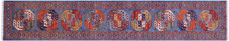 Blue Super Turkmen Ersari Handmade Runner Rug - Manhattan Rugs