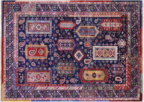 Blue Tribal Fine Serapi Hand Knotted Wool Rug - Manhattan Rugs