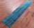 Blue Wool & Silk Super Savannah Gabbeh Hand Knotted Runner Rug - Manhattan Rugs