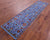 Blue Persian Tabriz Handmade Wool & Silk Runner Rug - Manhattan Rugs