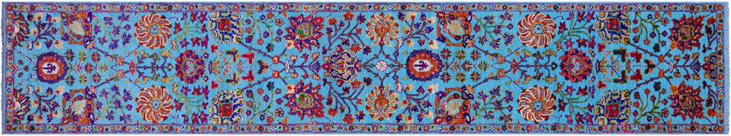 Persian Tabriz Hand Knotted Wool & Silk Runner Rug - Manhattan Rugs