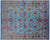 Blue Wool & Silk Persian Tabriz Hand-Knotted Rug - Manhattan Rugs