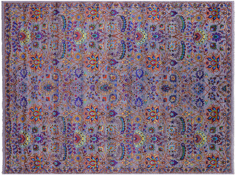 Grey Persian Tabriz Handmade Wool & Silk Rug - Manhattan Rugs