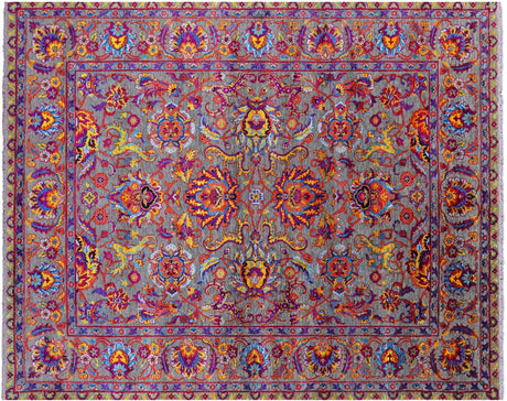 Grey Persian Tabriz Hand-Knotted Wool & Silk Rug - Manhattan Rugs