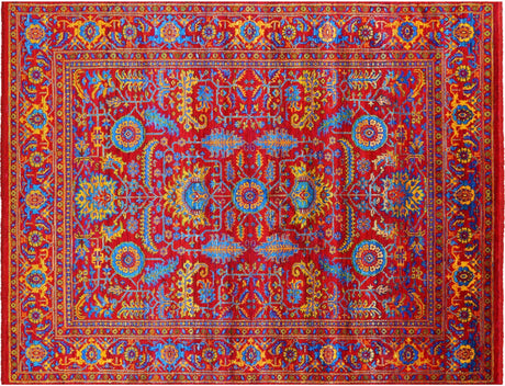 Red Persian Tabriz Hand-Knotted 100% Silk Rug - Manhattan Rugs