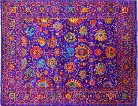 Purple Persian Tabriz Hand Knotted 100% Silk Rug - Manhattan Rugs